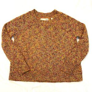 Kersh tweed long-sleeve sweater Womens Small S/P orange gold brown cropped boxy